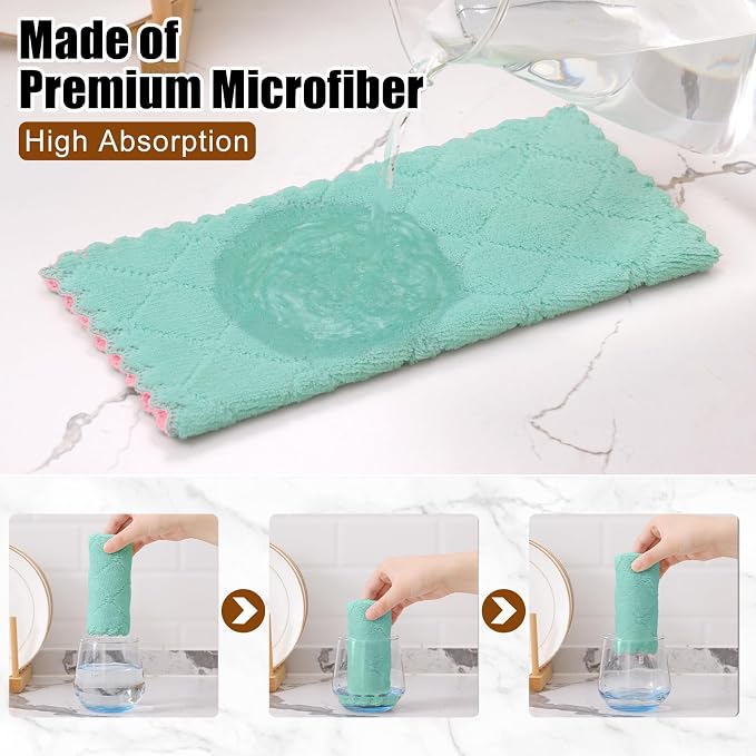 Mordimy 18 Pack Kitchen Cloths Dish Towels, Super Soft and Absorbent Dish Cloths - Image 3