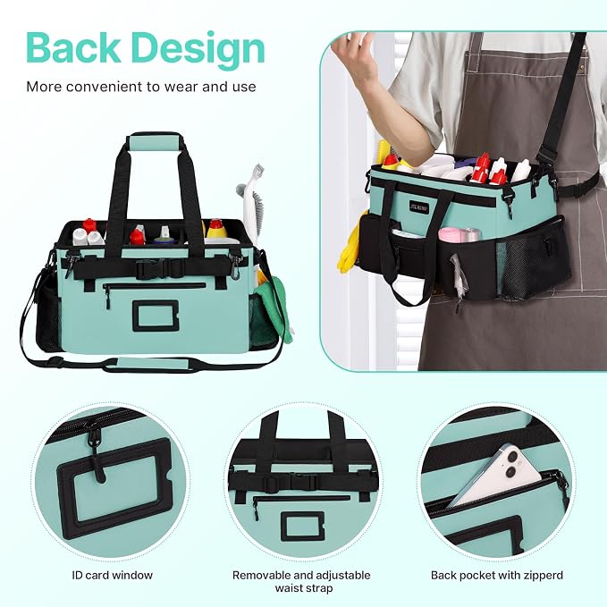 Large Wearable Cleaning Caddy Bags, Cleaning Supplies Storage Bag - Image 4