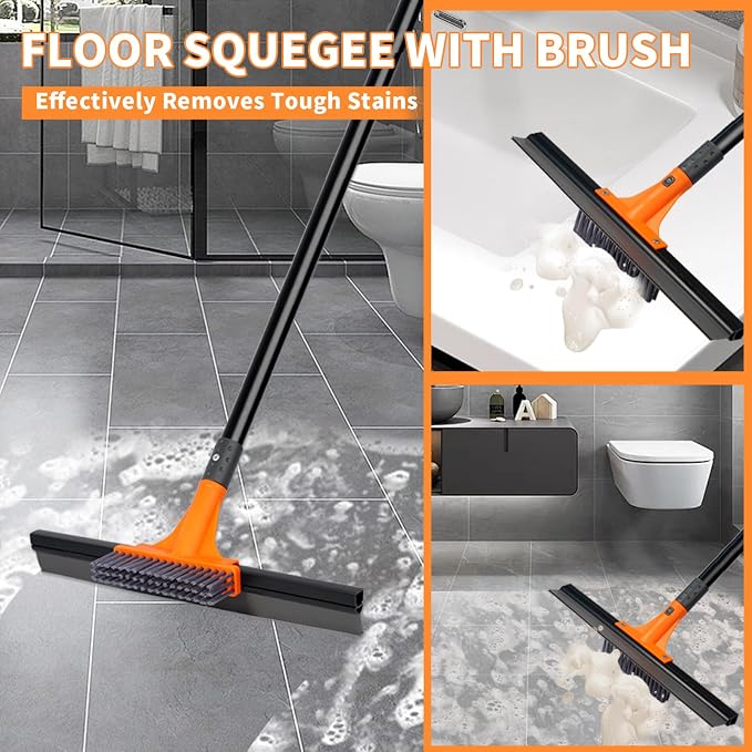 Rubber Floor Squeegee for Concrete Tile Floor, Large Water Squeegee Heavy Duty - Image 4