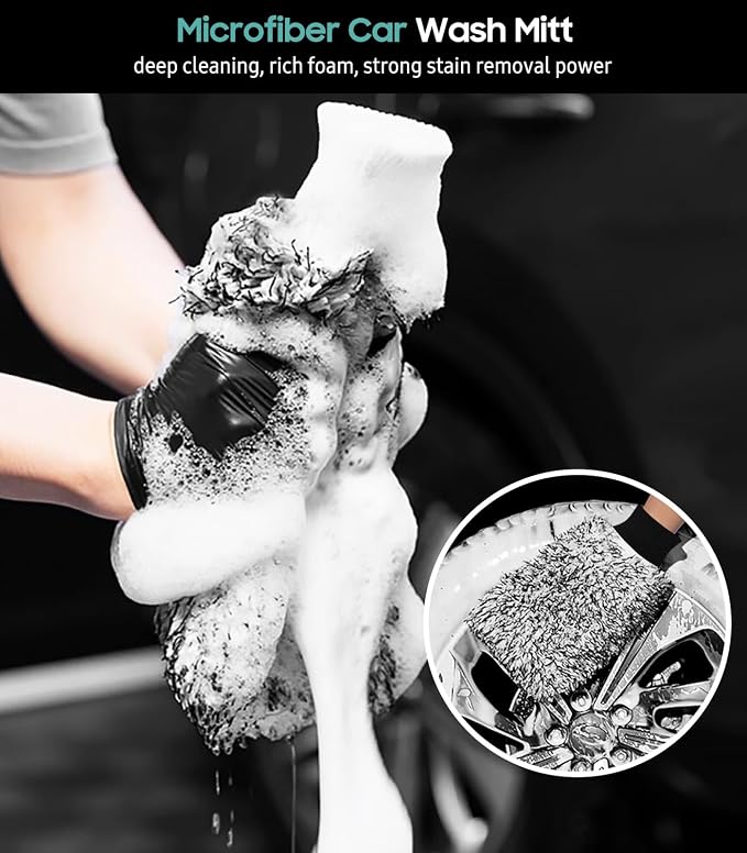 YeewayVeh Car Cleaning Brush Wheel Brush Kit, Soft Microfiber Flat Wheel Rim - Image 5