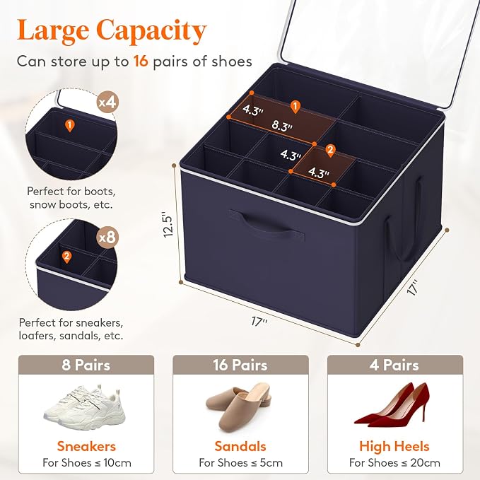 Lifewit Shoe Storage Organizer for Closet Fits 12-16 Pairs, Fabric Large Shoe - Image 2