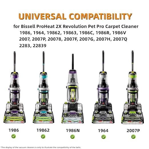 Replacement Belt Set for Bissell ProHeat 2X Revolution Pet Pro Carpet Cleaner - Image 3