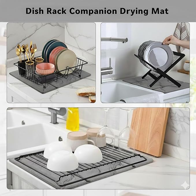3-Panel Stone Drying Mat for Counter, Heat-Resistant, Stable Hard Stone Pad for - Image 7