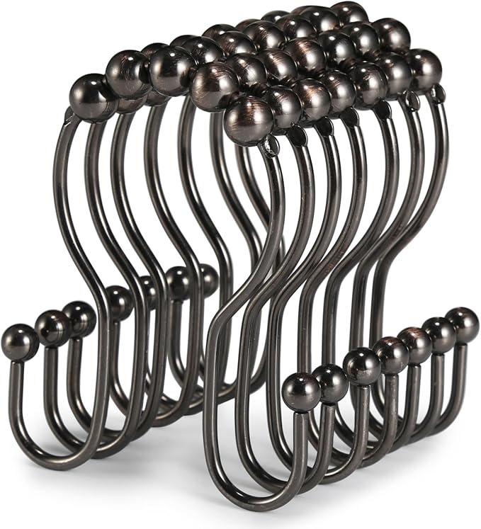 Goowin Shower Curtain Hooks, Stainless Steel Shower Curtain Hangers, Double by Goowin