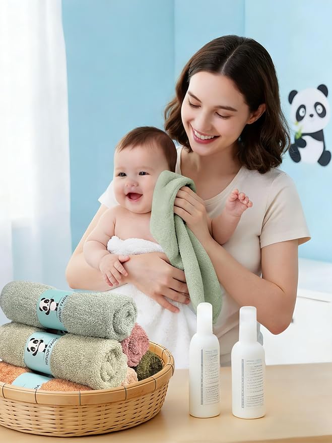 HIPHOP PANDA Baby Washcloths, Rayon Made from Bamboo - Image 3
