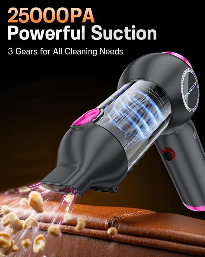 Handheld Car Vacuum Portable Cordless 25000Pa High Power Small Mini Hand Vacuum - Image 2