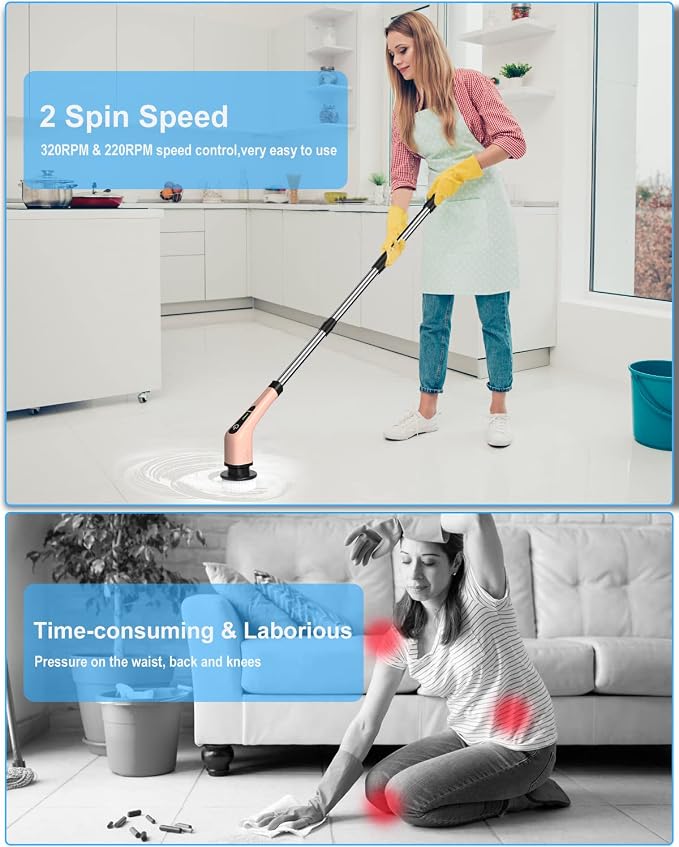 Leebein Electric Spin Scrubber, Cordless Powerful Scrub Brush - Image 2