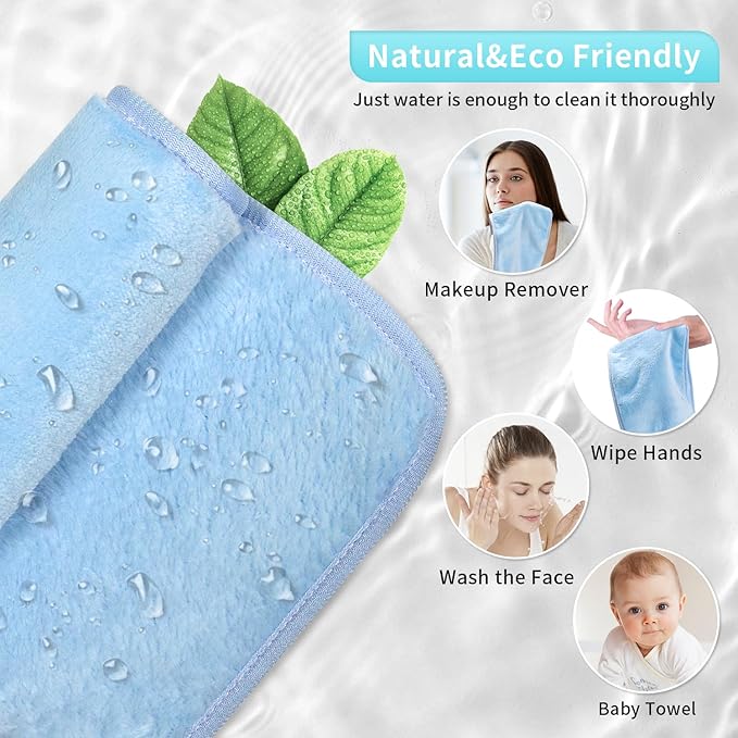 Makeup Remover Cloth 7-Day Set, Makeup Washcloths, Skin Friendly Soft Washable - Image 7