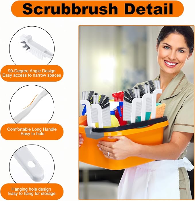 Rtteri 48 Pcs Kitchen Scrub Brush Bulk Plastic Sink Bathroom Cleaning Edge - Image 3