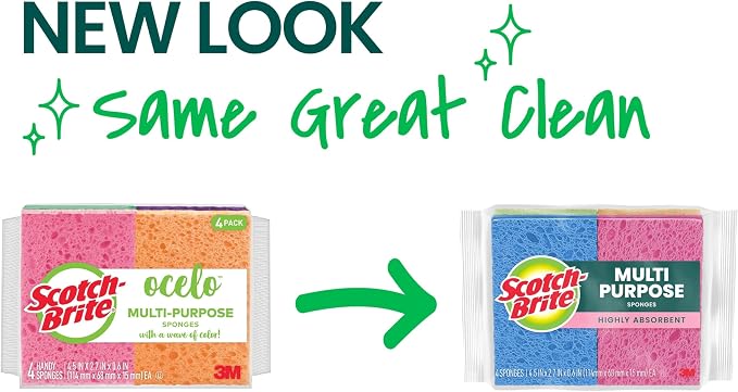 Scotch-Brite Multi-Purpose Sponges, Highly Absorbent Dish Sponge - Image 2