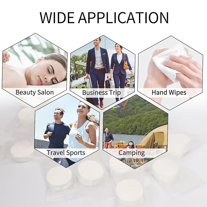 Classycoo Compressed Towel 100 PCS Mini Tablets Disposable Portable Face Towel - Image 6