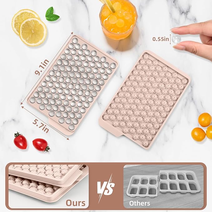 WIBIMEN Mini Ice Cube Trays, Small Tiny Round Pebble Crushed Nugget Ice Trays - Image 5