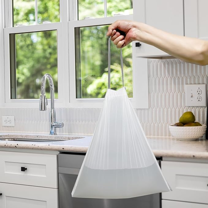 13 Gallon Tall-Kitchen-Garbage Bags Drawstring Trash-Bag - Image 4