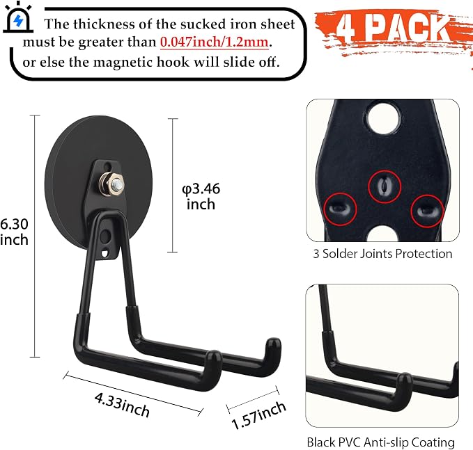 ULIBERMAGNET Strong Magnetic Hooks, Large Magnet - Image 2