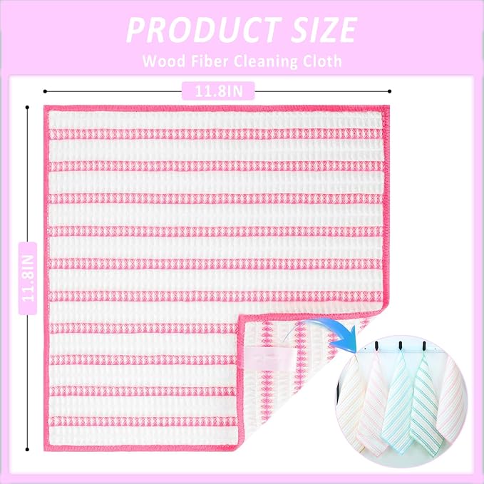 10 Packs Wood Fiber Cleaning Cloths, Household Super Absorbent Cleaning Cloth - Image 7