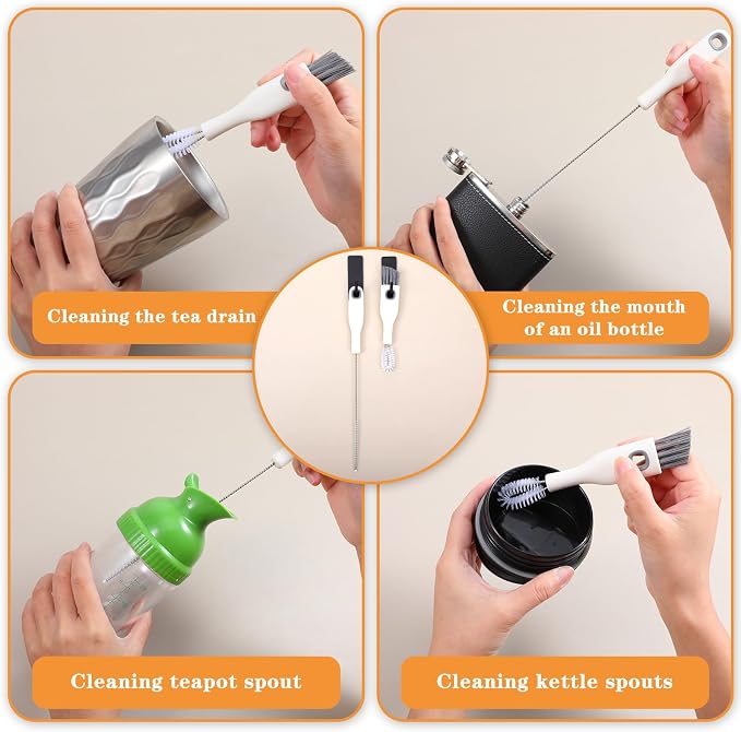 2 Pcs Multifunctional Cup Lid Cleaning Brush and Straw Cleaner Brush Set - Image 5