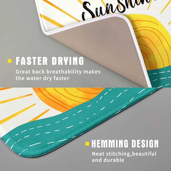 Summer Seaside Sunset over Sea Dish Drying Mat - Image 3