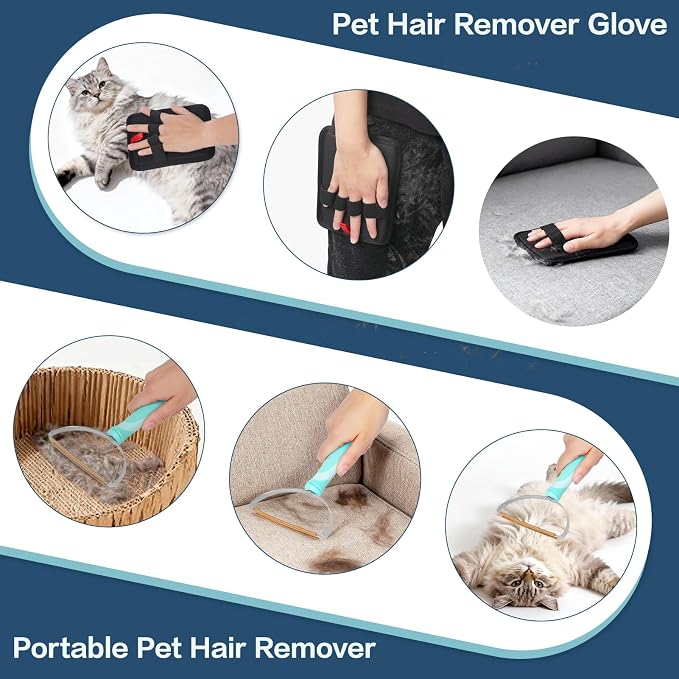 3 in 1 Carpet Rake for Pet Hair Removal, Reusable Pet Hair Remover Broom - Image 4