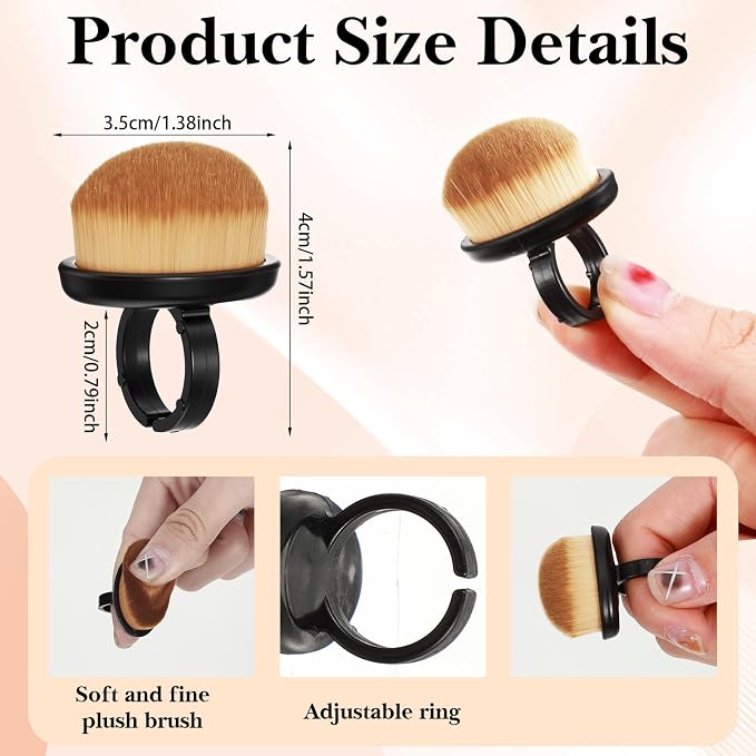 4 Pcs Dust Brush for Nails, Nail Brush Duster Soft Nail Brushes Portable Nails - Image 2