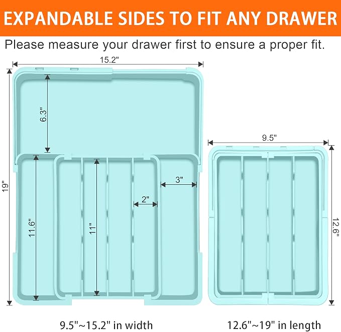 Silverware Organizer Expandable Silverware Drawer Organizer Adjustable Drawer - Image 2