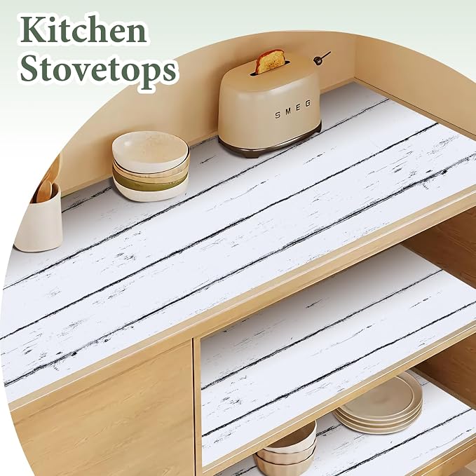 Shelf Liner for Kitchen Cabinets Non Adhesive Drawer Liner 12in x 20FT White - Image 3