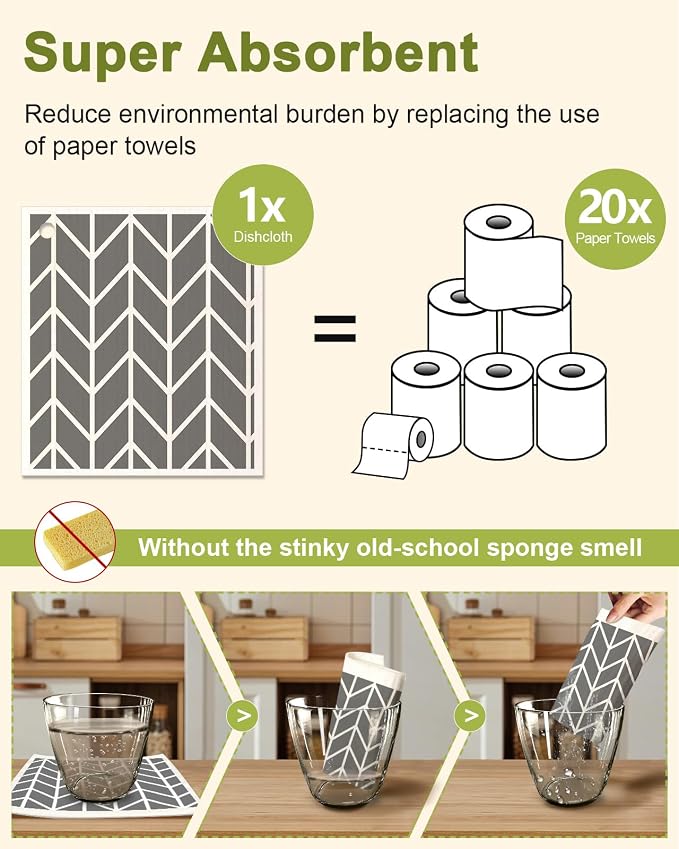6 Pack Swedish Dishcloths for Kitchen - Image 4