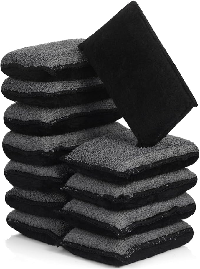 Mudder 12 Pcs Car Interior Scrubbing Sponge 5'' x 3'' Fiber Car Wax Applicator by Mudder