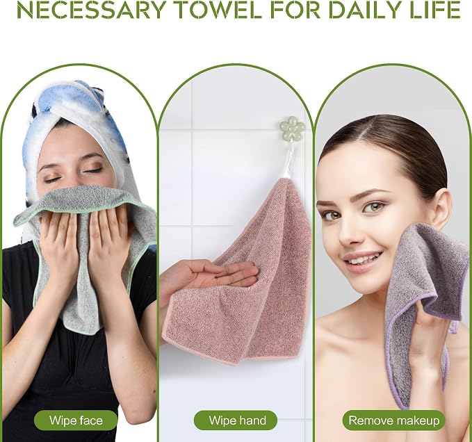 SINLAND Microfiber Face Cloths Highly Absorbent Washcloths Soft Feel Fingertip - Image 3