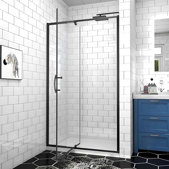 Pivot Glass Shower Door, 38-42" W x 71" H, 1/4" Clear SGCC Tempered Glass by Unknown