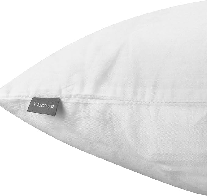 Thmyo 4-Pack 100% Cotton Comfortable Solid Decorative Throw Pillow Case Square Cushion Cover Pillowcase Christmas Pillow Covers DIY Pillowcase for Sofa Bed Car(Only Covers,No Pillows)(16x16inch,White)