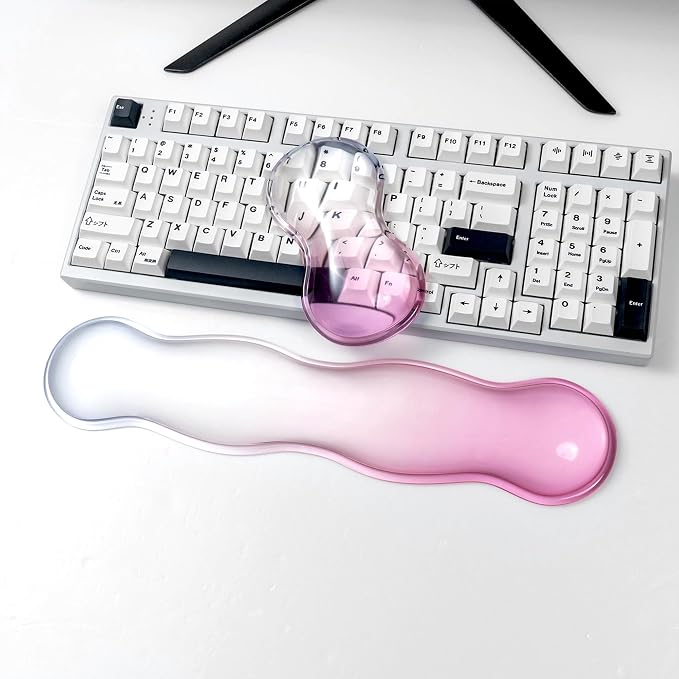 Ergonomic Gel Keyboard and Mouse Wrist Rest Set – Clear Wrist Rest - Image 8