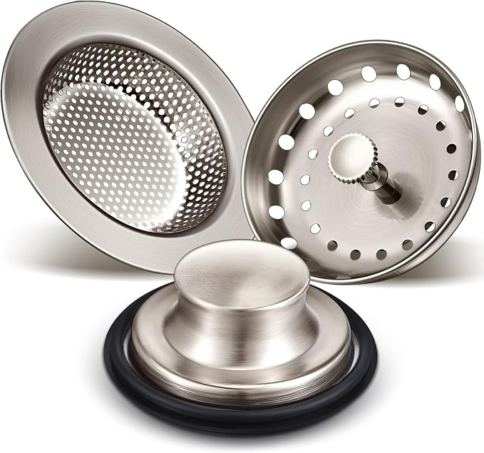 Mudder 3 Pcs Kitchen Sink Drain Strainer and Stopper Stainless Steel Garbage by Mudder