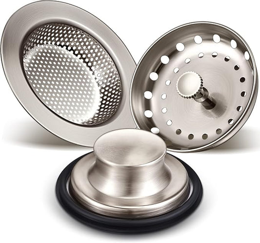 Mudder 3 Pcs Kitchen Sink Drain Strainer and Stopper Stainless Steel Garbage by Mudder