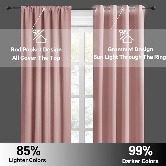 RYB HOME Small Curtains Blackout - Image 5