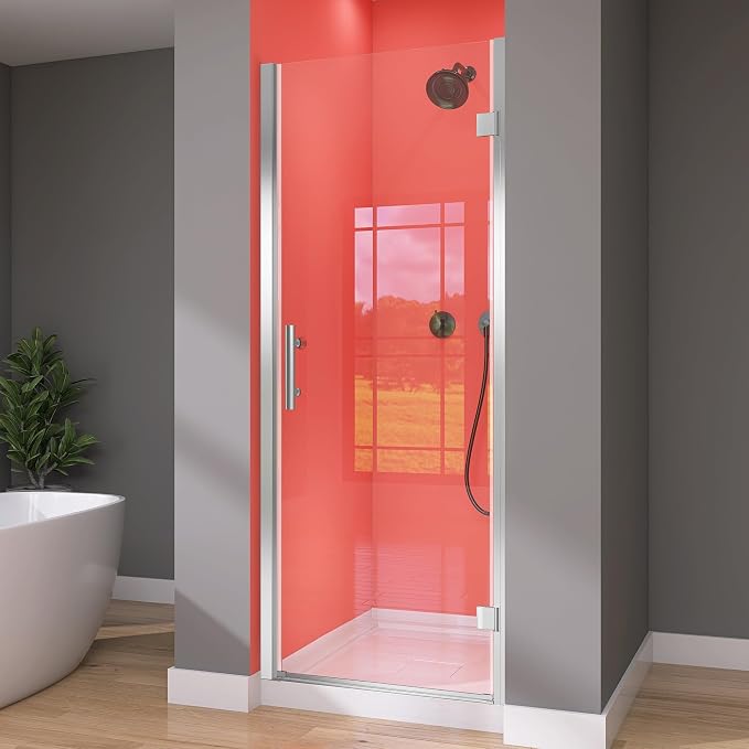GETPRO Pivot Hinged Shower Door Frameless 32 in. W x 72 in. H Swing Single by GETPRODeluxeBathroomSolutionExpert
