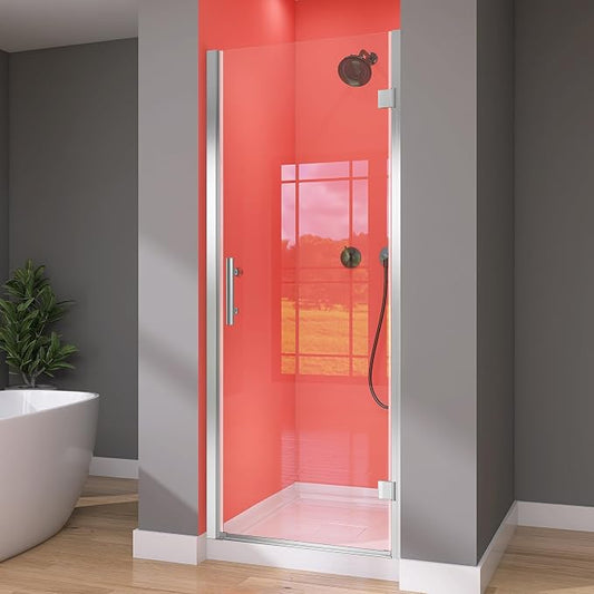 GETPRO Pivot Hinged Shower Door Frameless 32 in. W x 72 in. H Swing Single by GETPRODeluxeBathroomSolutionExpert