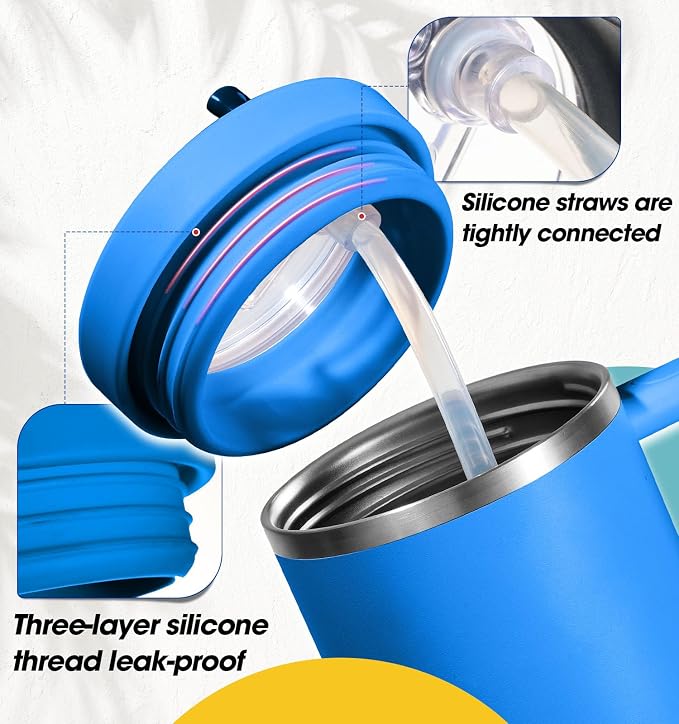 30oz Flip Straw Leak Proof Lid for Stanley Quencher, 30 oz Tumbler Lid - Image 4