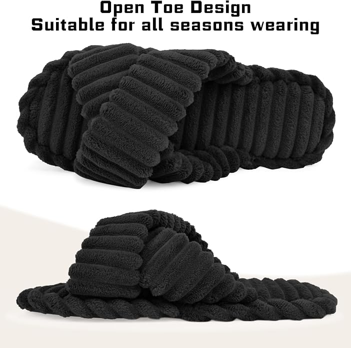 ZOORON Women's Cozy Slippers Crossbands & Durable Foam - Image 3