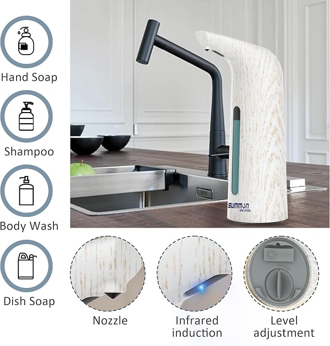 Automatic Soap Dispenser Touchless, 400ML Hand & Dish Countertop Electric - Image 4