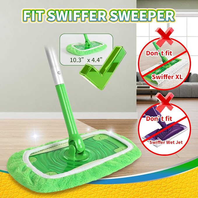5 Pack Reusable 100% Chenille Mop Pads Compatible - Image 2