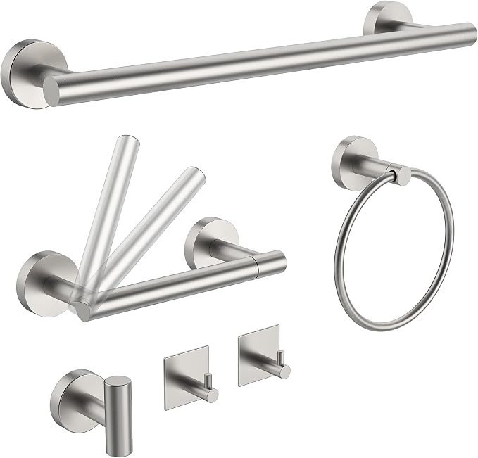 6 PCS Bathroom Hardware Set, Including 16" Hand Towel Bar, Toilet Paper Holder by ElevateYourSpaceChooseRARXTR