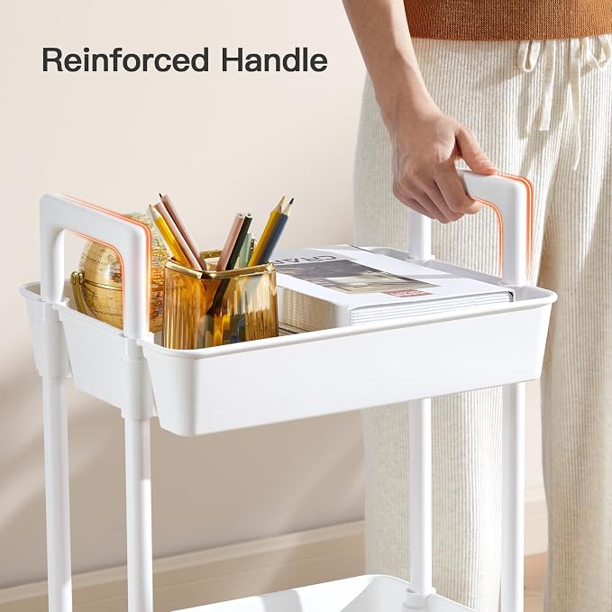 Pipishell 3 Tier Rolling Cart Organizer, Plastic Rolling Cart - Image 5