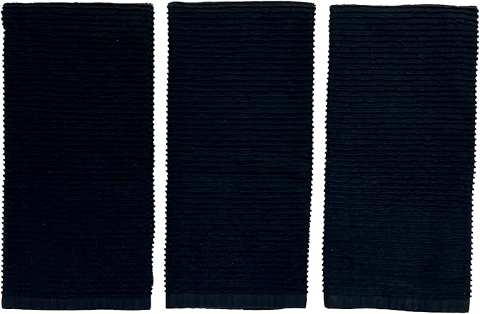 Serafina Home Oversized Solid Color Black Kitchen Dish Towels: 100% Cotton - Image 5