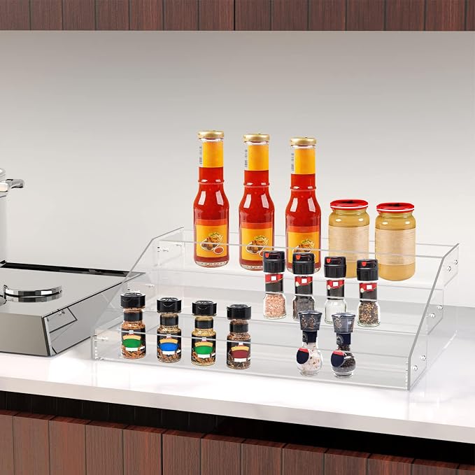 PMMASTO Widen Tiered Spice Rack, Seasoning Organizer, Kitchen Organization and - Image 3