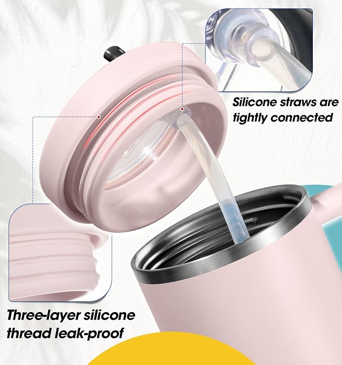 30oz Flip Straw Leak Proof Lid for Stanley Quencher, 30 oz Tumbler Lid - Image 4
