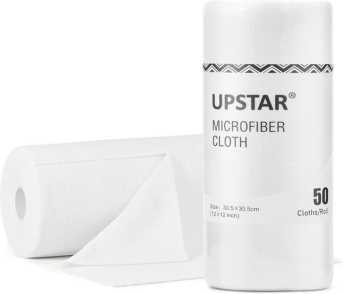UPSTAR Microfiber Cleaning Cloth, Reusable Paper Towels Rolls, 50 Packs 12x12 by UPSTAR