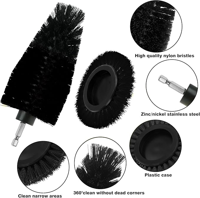 8 Pcs Drill Brush Attachment Set, Power Cleaning Scrub Brush Kit - Image 3