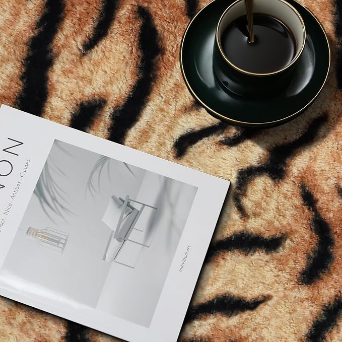 MACEVIA Tiger Printed Skin Area Rugs Western Decor - Image 8