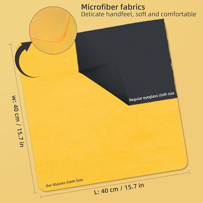 Suede Eyeglass Cloth 15.8 X 15.8 Inches Extra Large Cleaning Cloth Washable - Image 4