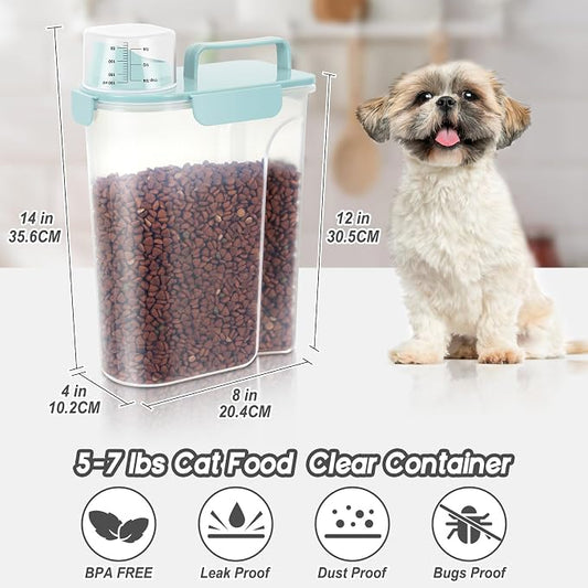 LEAWALK 5Lbs Airtight Cat Dog Food Storage Container - Image 2